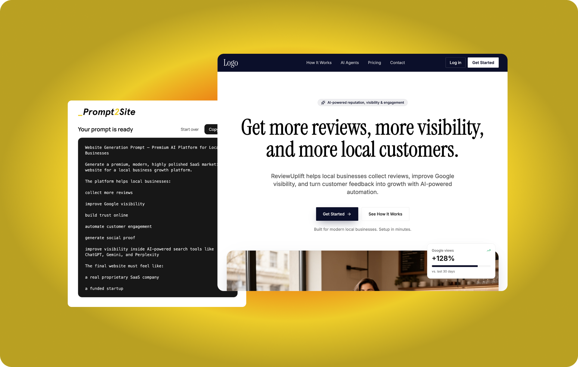Prompt2Site generates a ready-to-ship website prompt